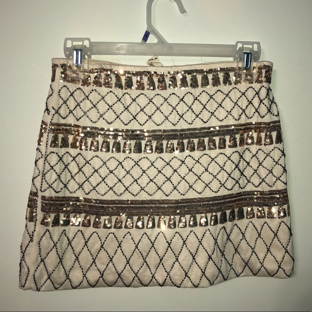 Boho beaded mini skirt